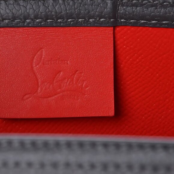 Christian Louboutin Cabata East West Tote Bag Charbon  & Red Leather + Pouch - Picture 5 of 17